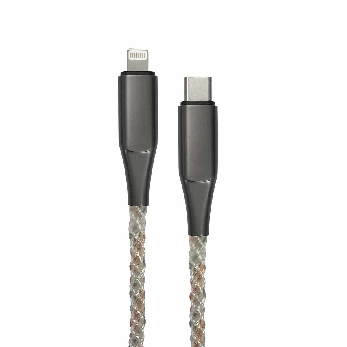 Helix/Retrak Lucid Charge LED 6' — Câble USB-C vers Lightning Translucent