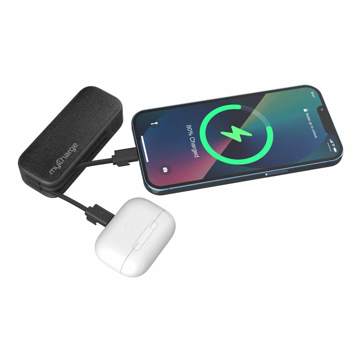myCharge PowerHub Mini 3,000 mAh Black
