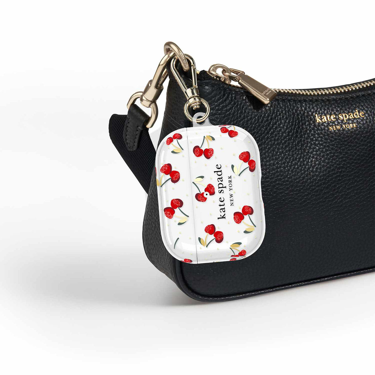 Kate Spade Protective Case with Gold Ring Clip Cherry Dot for AirPods Pro 3