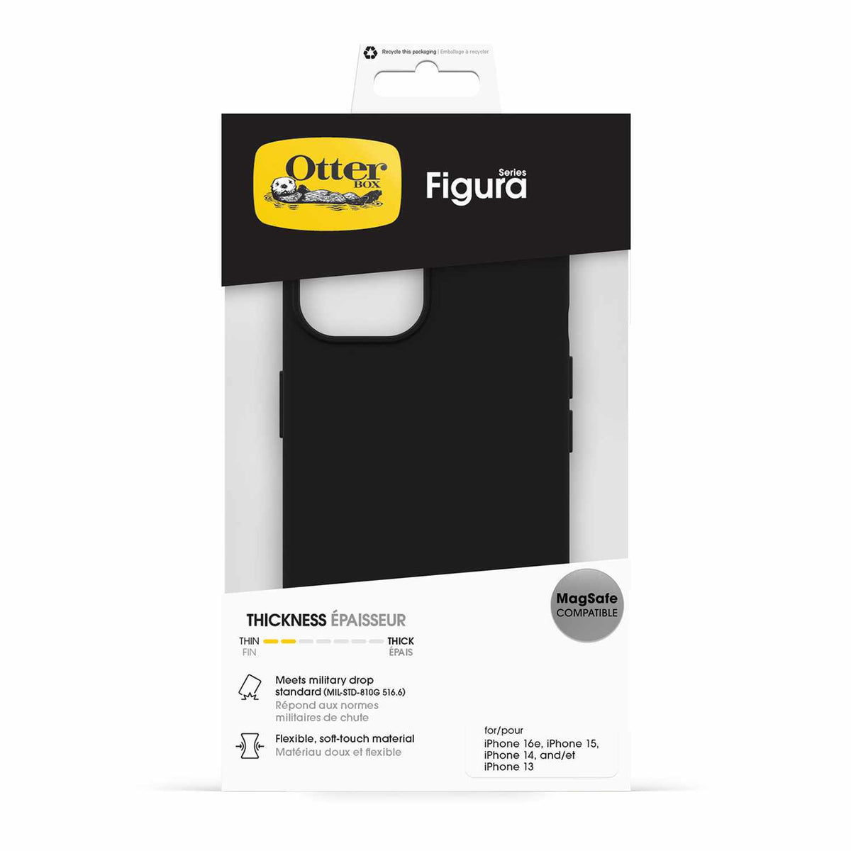OtterBox Figura Case Black for iPhone 17e/16e/15/14/13