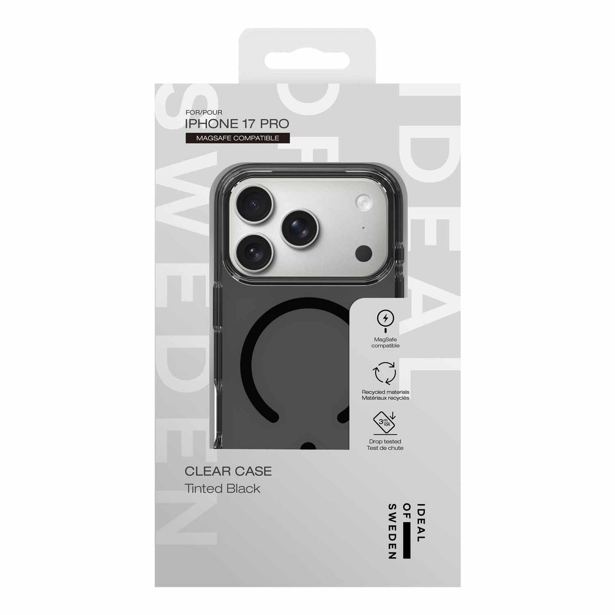 Ideal of Sweden — Étui transparent MagSafe pour iPhone 18 Pro Max/17 Pro Max — Tinted noir