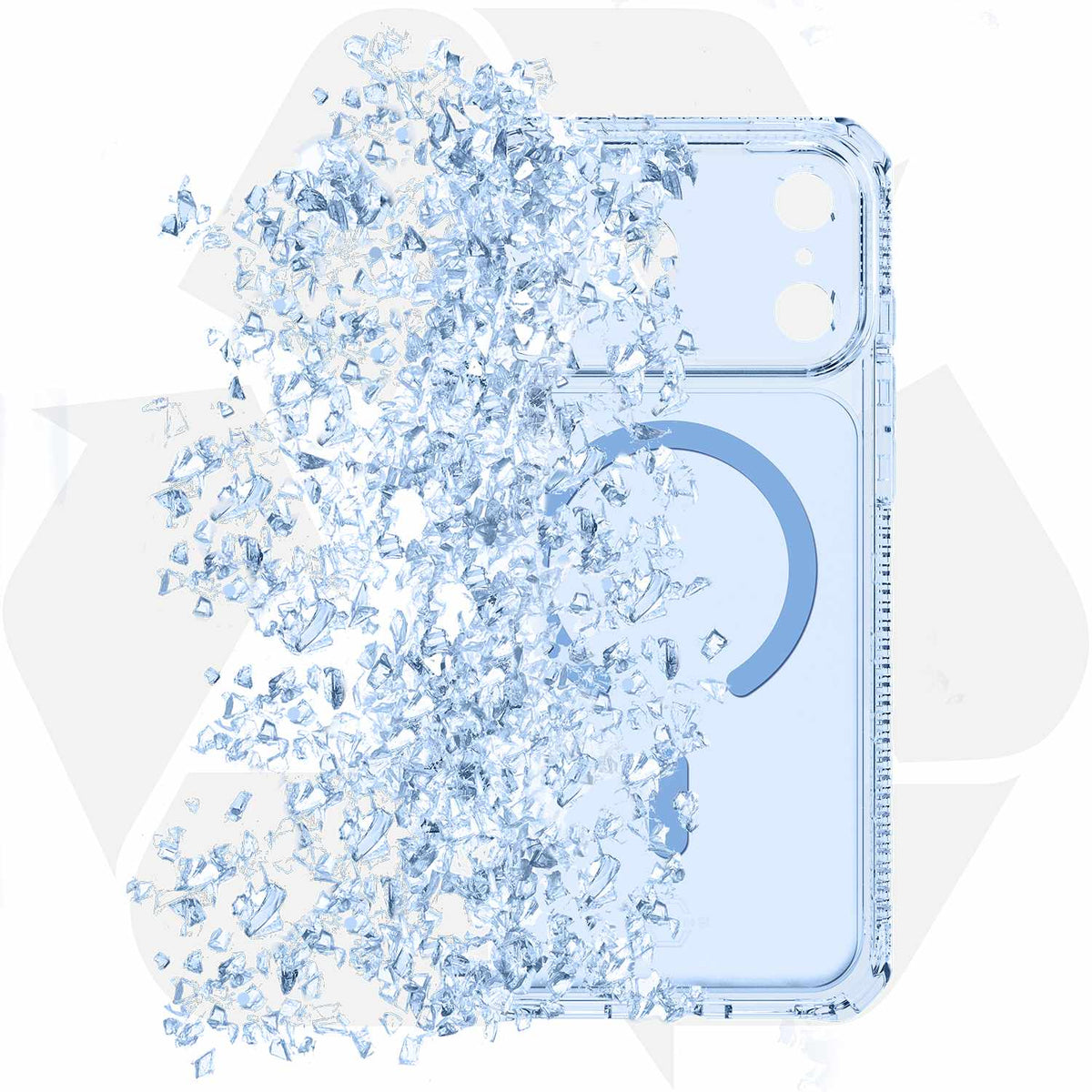 ITSKINS Hybrid_R Vapor — Étui MagSafe pour iPhone 18 Pro/17 Pro — clair bleu