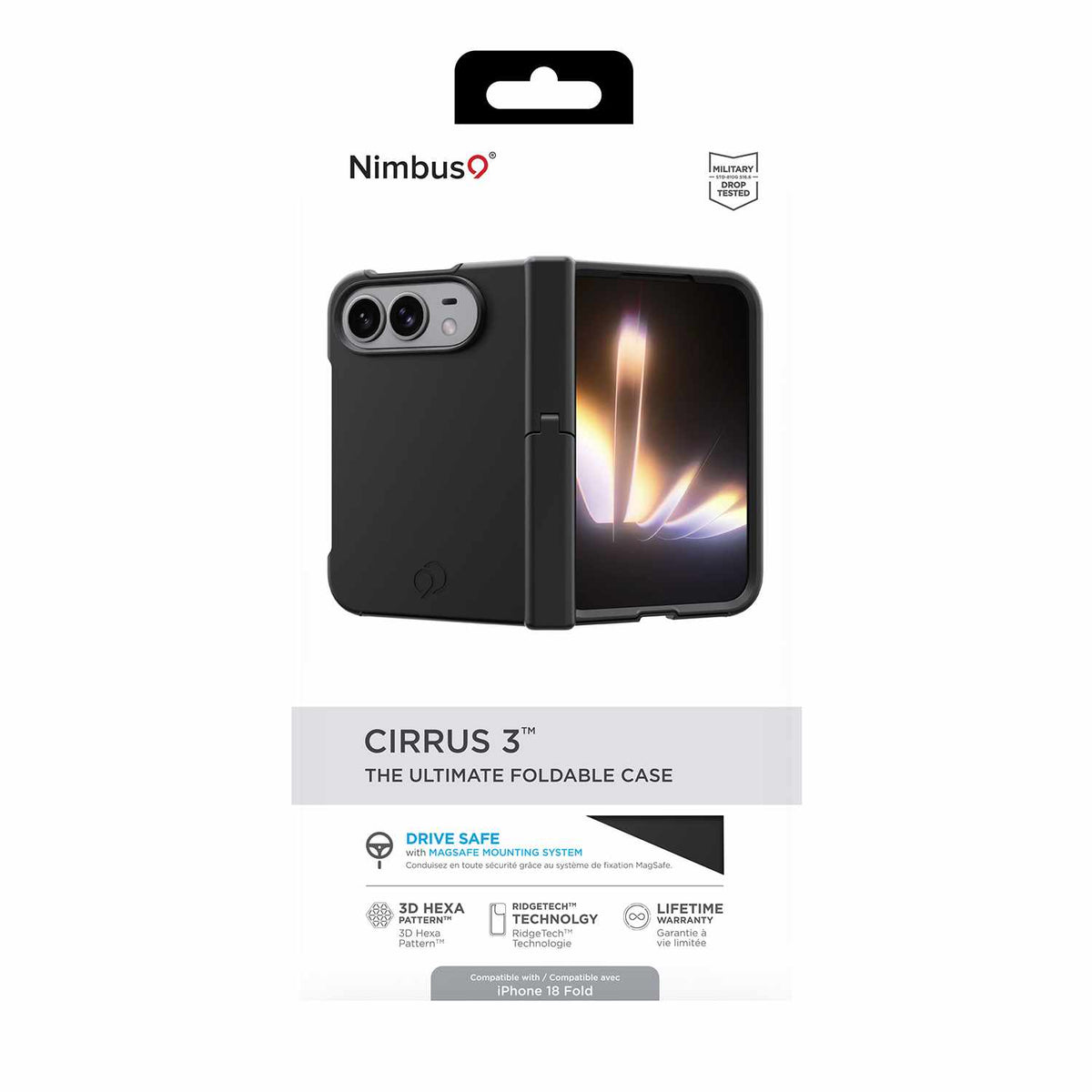 Nimbus9 Cirrus 3 — Étui pliable pour iPhone Duo — noir