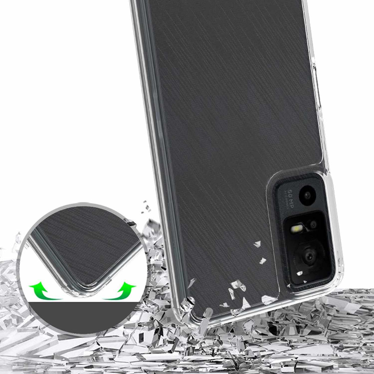 BEDZBTCL405G DropZone — Étui robuste — TCL 40 XE 5G transparent