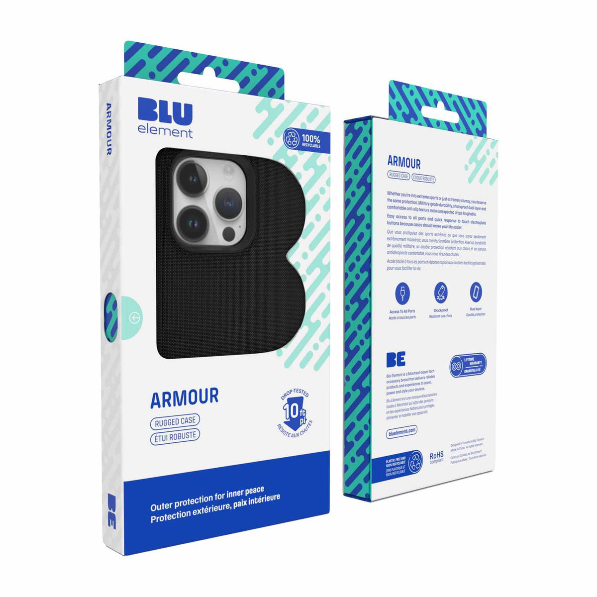 BEA2XS23FEBN Armour — Étui robuste pour Galaxy S23 FE — noir