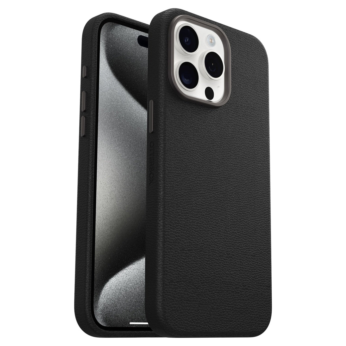 7795573 Symmetry Cactus — Étui en cuir MagSafe pour iPhone 15 Pro Max Noir — Ash