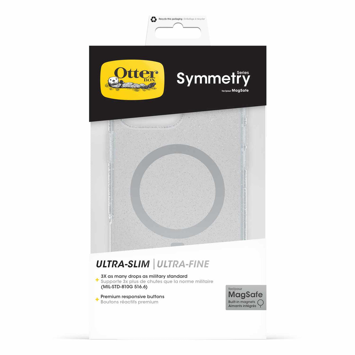 OtterBox Symmetry — Étui transparent MagSafe pour iPhone 16 Pro Max — Stardust 3.0
