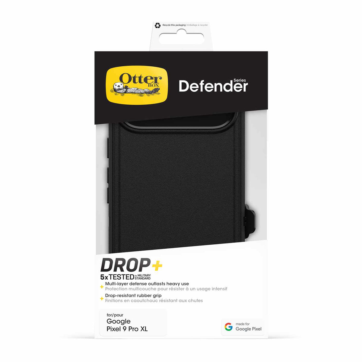 OtterBox Defender — Étui pour Google Pixel 9 Pro XL — noir