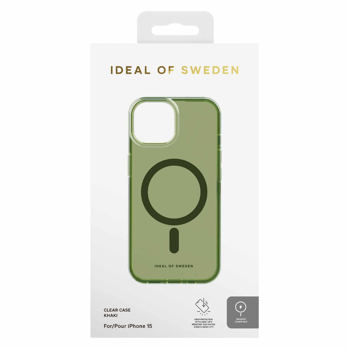 Ideal of Sweden transparent MagSafe Entry — Étui pour iPhone 17e/16e/15/14/13 — Khaki