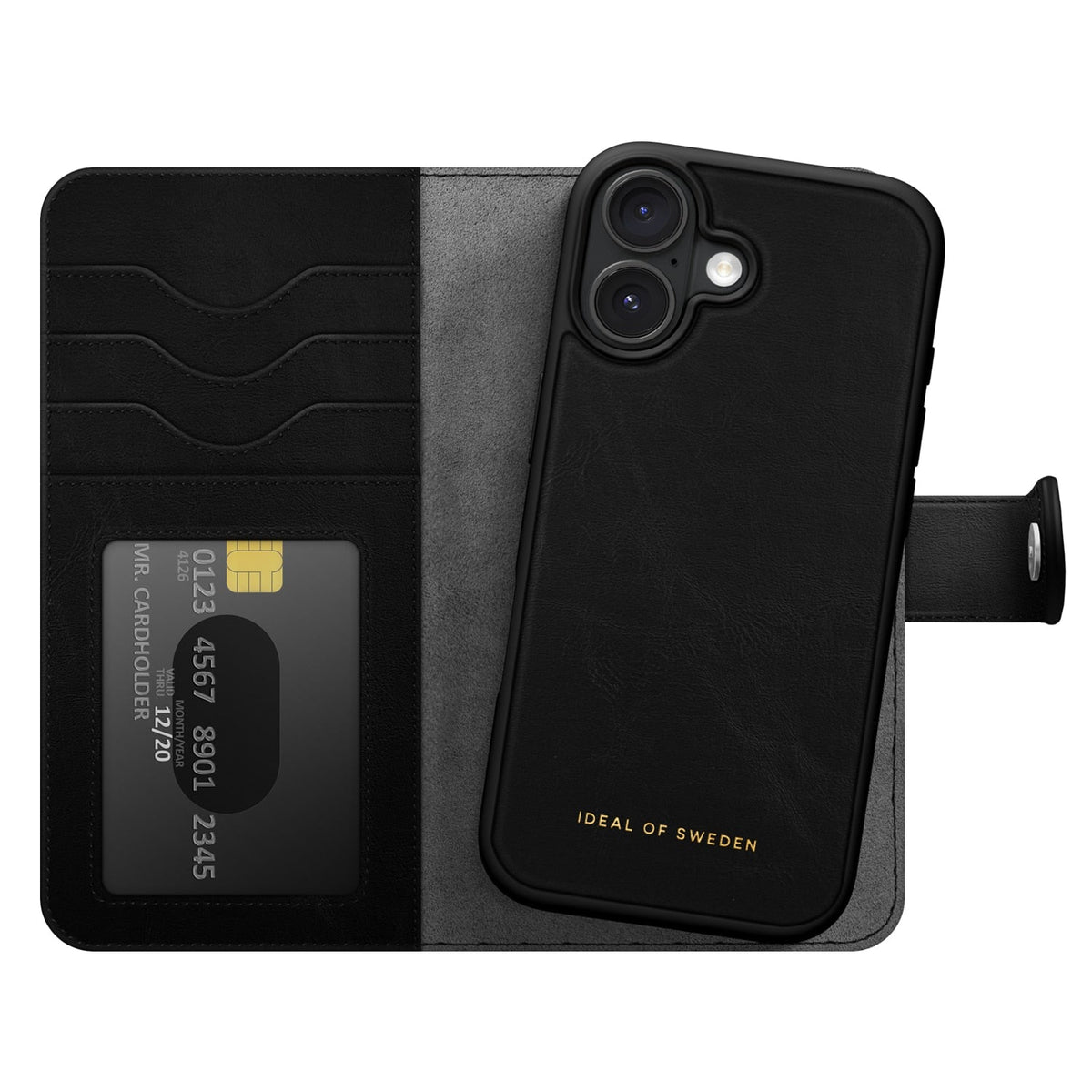 Ideal of Sweden Magnet+ Portefeuille — Étui MagSafe pour iPhone 16 — noir