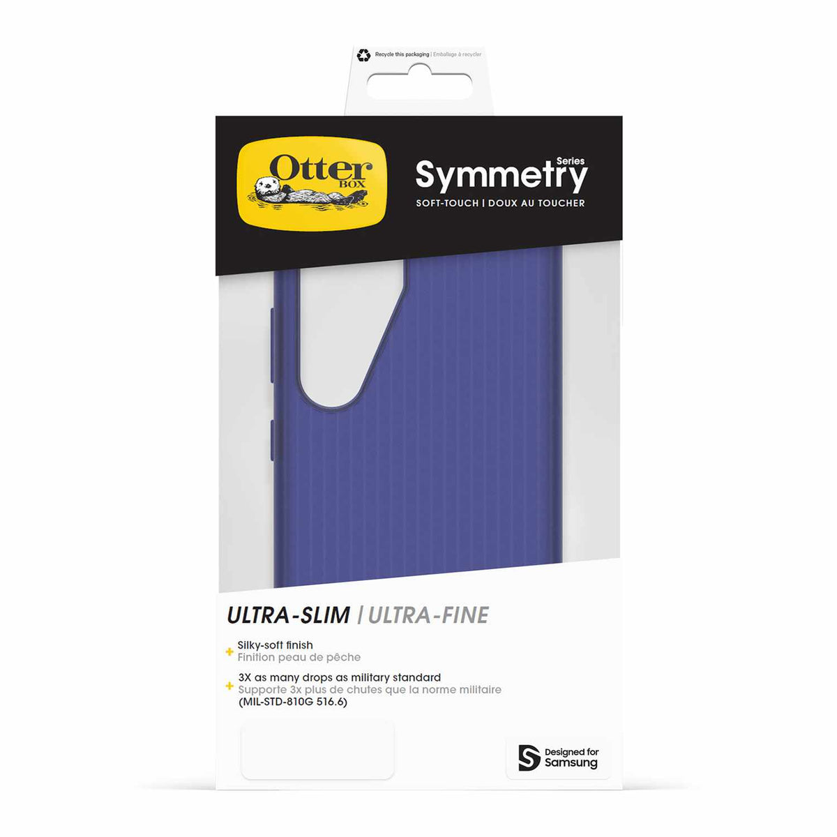 OtterBox Symmetry au toucher doux — Étui pour Samsung Galaxy S25 — Craft bleu