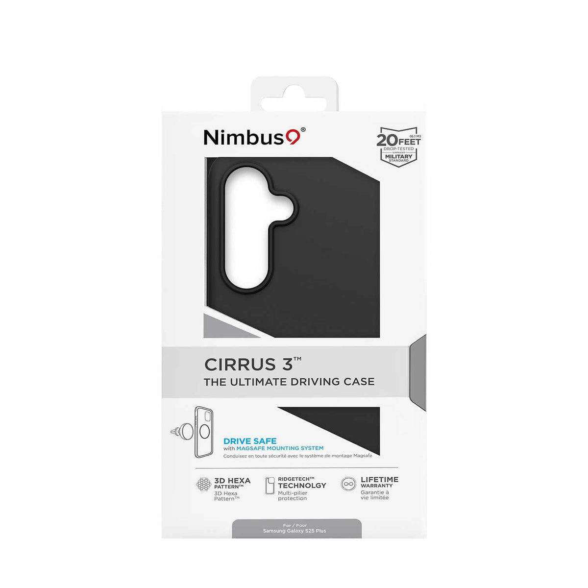 Nimbus9 Cirrus 3 — Étui MagSafe pour Samsung Galaxy S25+/Galaxy S24+ — noir