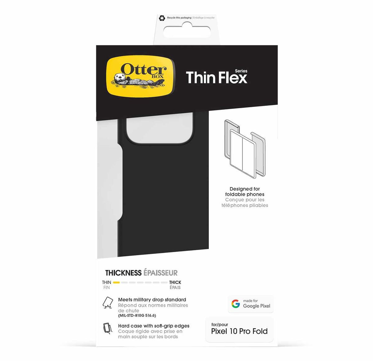 OtterBox Thin Flex Case w/Magnets Black for Google Pixel 10 Pro Fold