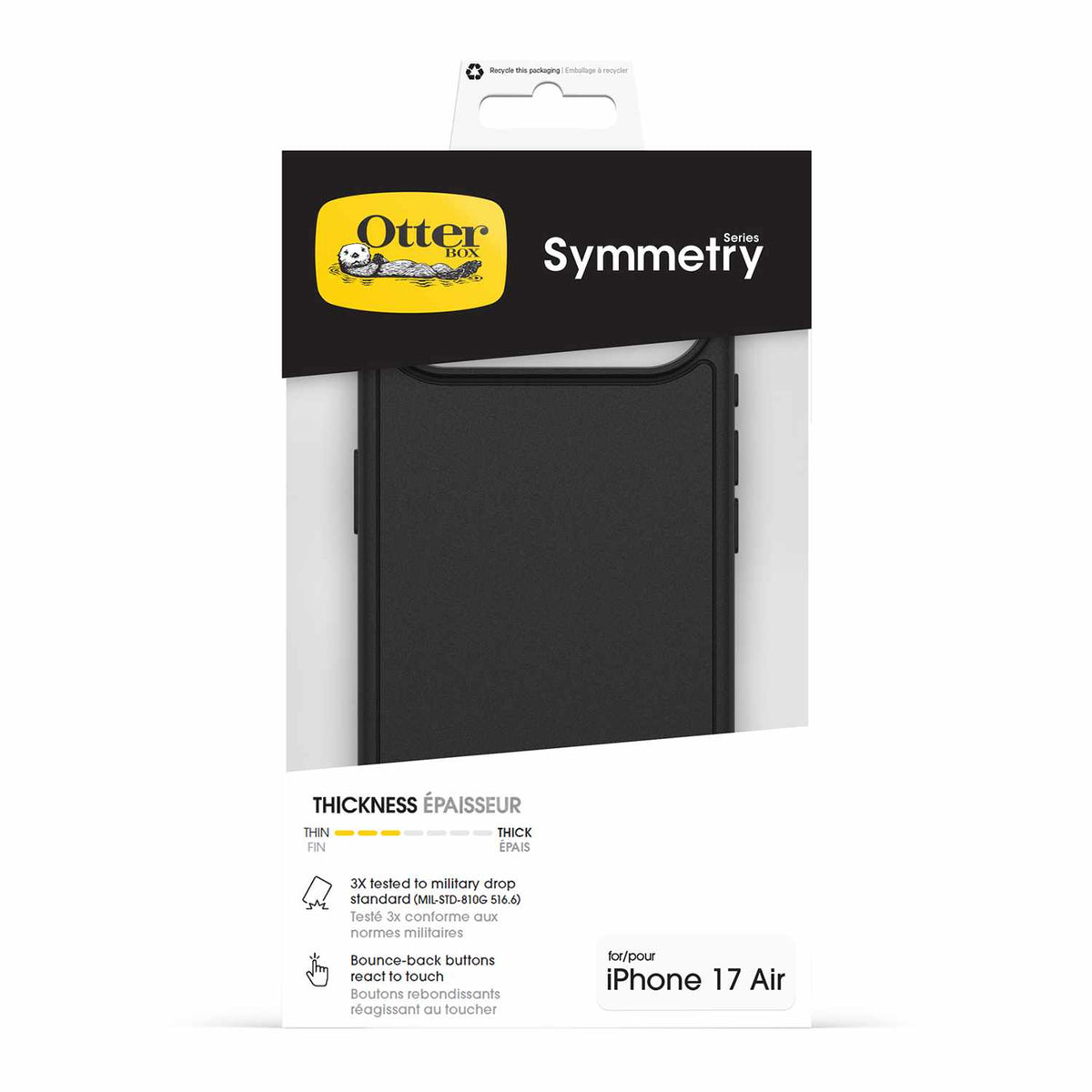 OtterBox Symmetry — Étui MagSafe avec commande de caméra pour iPhone Air — noir