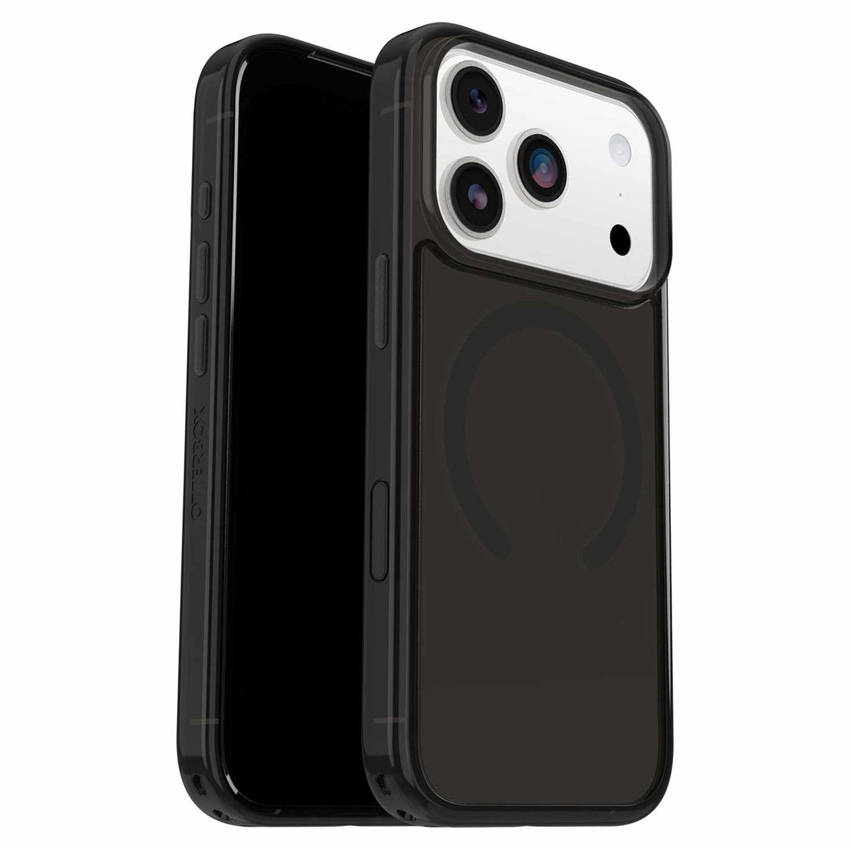 OtterBox Symmetry — Étui transparent MagSafe avec commande de caméra pour iPhone 17 Pro — noir Mist (noir)