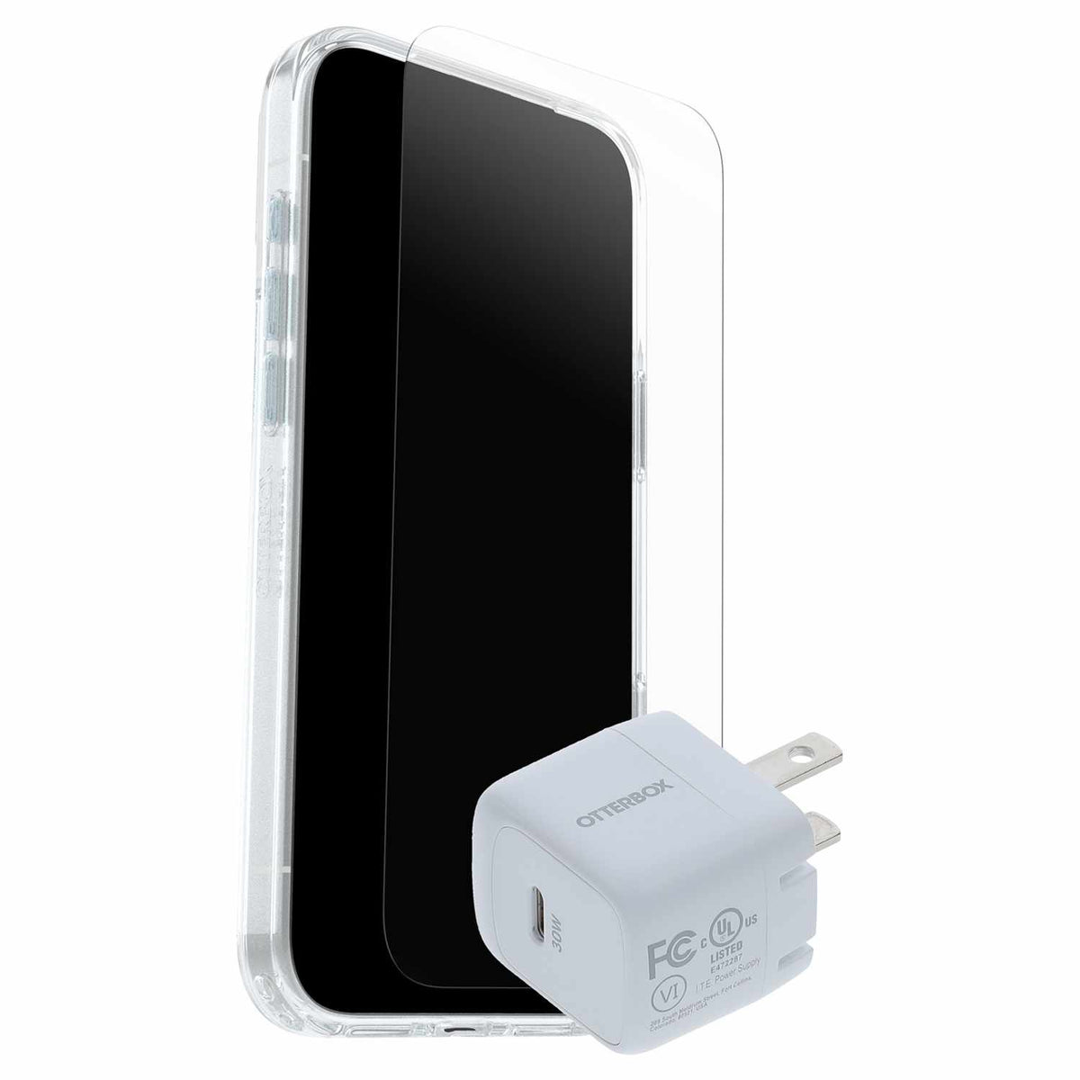 OtterBox Protection+Power Kit (Symmetry Clear MagSafe w/Glass + Wall Charger 30W White) Clear for iPhone 17 Pro Max