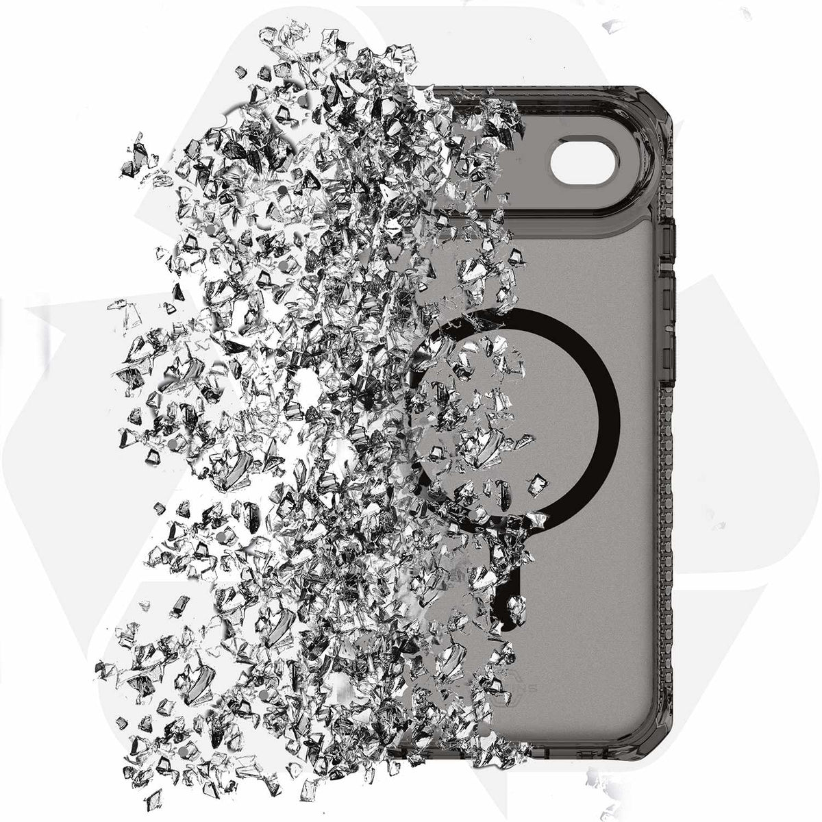 ITSKINS Hybrid_R Vapor — Étui MagSafe pour iPhone Air — Smoke