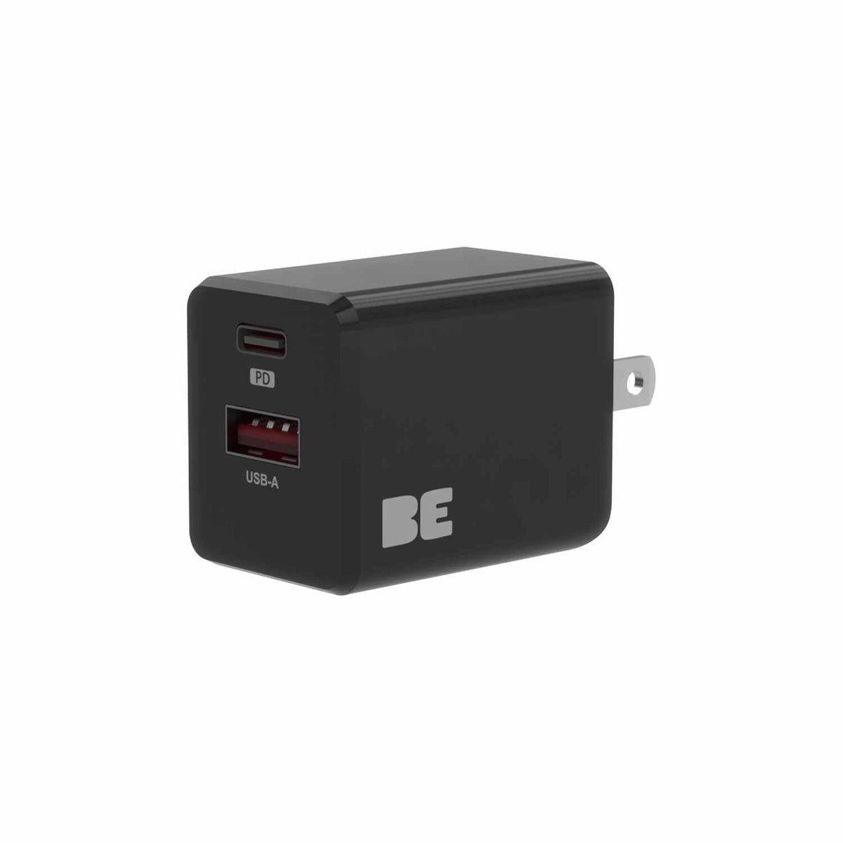 Blu Element — Chargeur mural double USB-C 20W PD et USB-A — noir