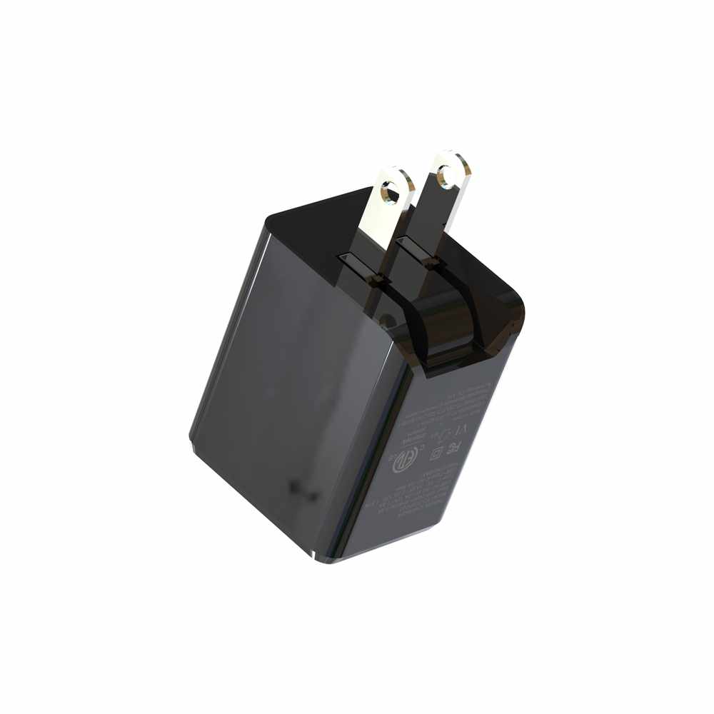 Blu Element — Chargeur mural double USB-C 20W PD et USB-A — noir