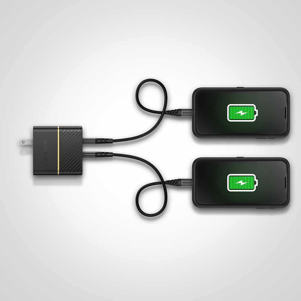 OtterBox double USB Power Delivery — Chargeur mural USB-C 30W + USB-C 20W — noir