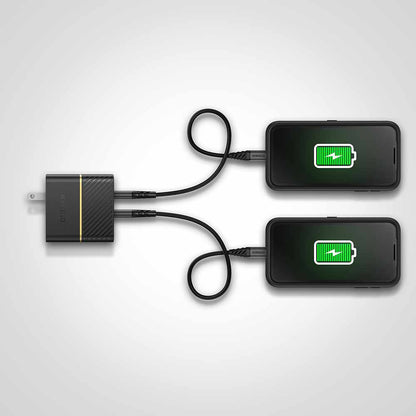 OtterBox double USB Power Delivery — Chargeur mural USB-C 30W + USB-C 20W — noir