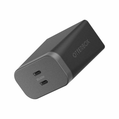OtterBox Premium Pro — Chargeur mural 60W GaN PD/PPS 2-port USB-C noir avec pliable Prongs