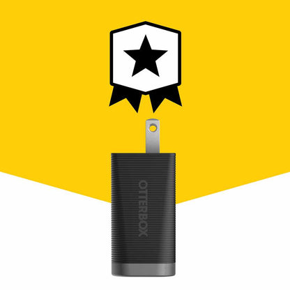 OtterBox Premium Pro — Chargeur mural 60W GaN PD/PPS 2-port USB-C noir avec pliable Prongs