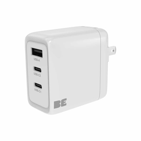 Blu Element Wall Charger 3 Port 65W PD 2 USB-C & USB-A White