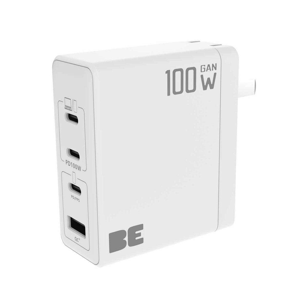 Blu Element Wall Charger Multi Port GaN 100W PD & QC3 White