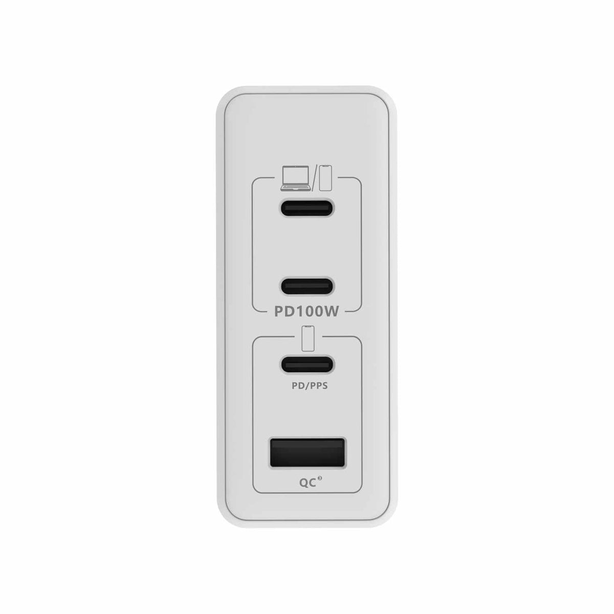 Blu Element Wall Charger Multi Port GaN 100W PD & QC3 White