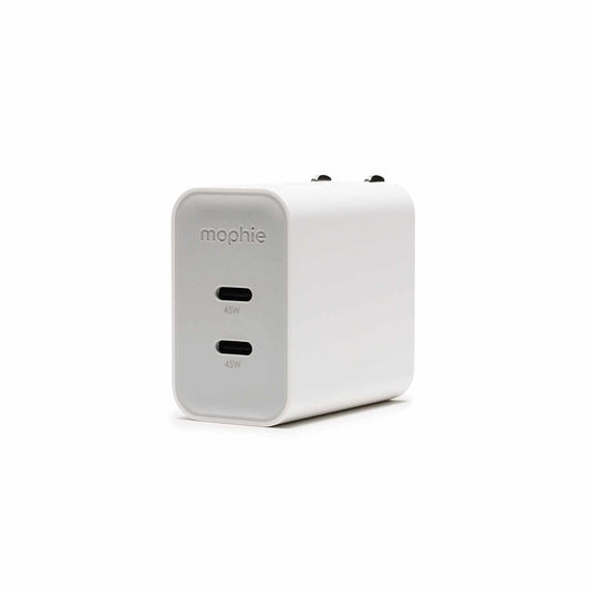 mophie Wall Charger 45W PD 2-Port USB-C White