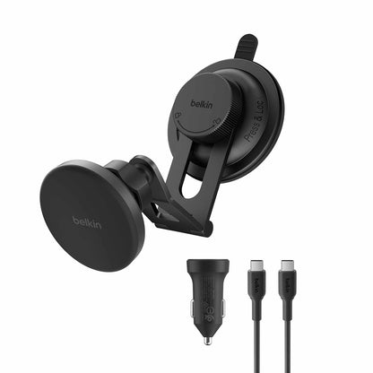 Belkin BoostCharge Qi2 Magnetic Wireless Charging EV Mount Black