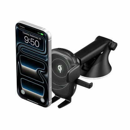 iOttie Easy One Touch Wireless 3 Fast Charging Universal Dash and Windshield Mount Black
