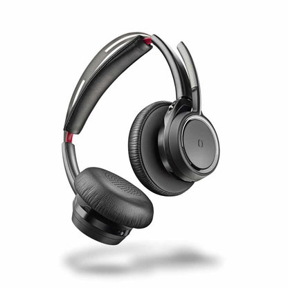 Poly Voyager Focus UC Bluetooth Headphones with Mic and Charger Stand USB-A Connector Black