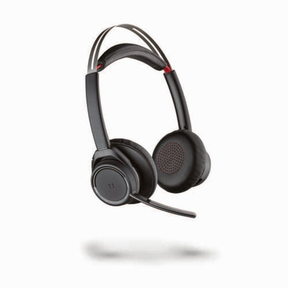 Poly Voyager Focus UC Bluetooth Headphones with Mic and Charger Stand USB-A Connector Black