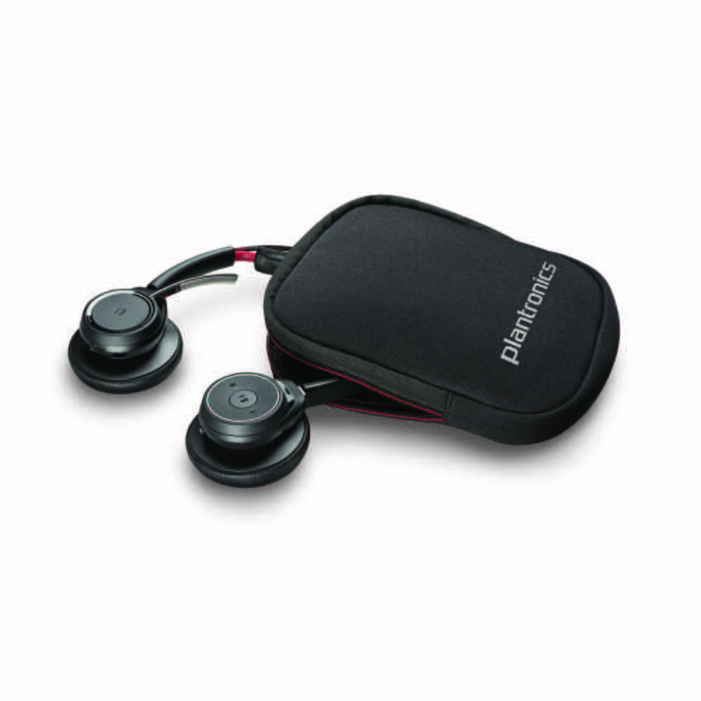 Poly Voyager Focus UC Bluetooth Headphones with Mic and Charger Stand USB-A Connector Black
