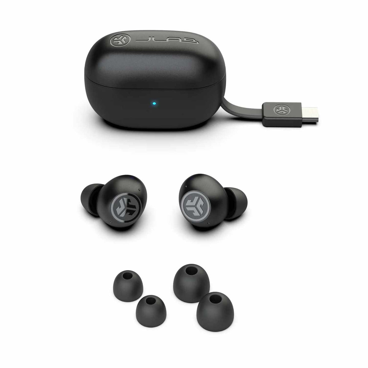 JLab Go Pop True Wireless Earbuds with Active Noise Cancellation Black