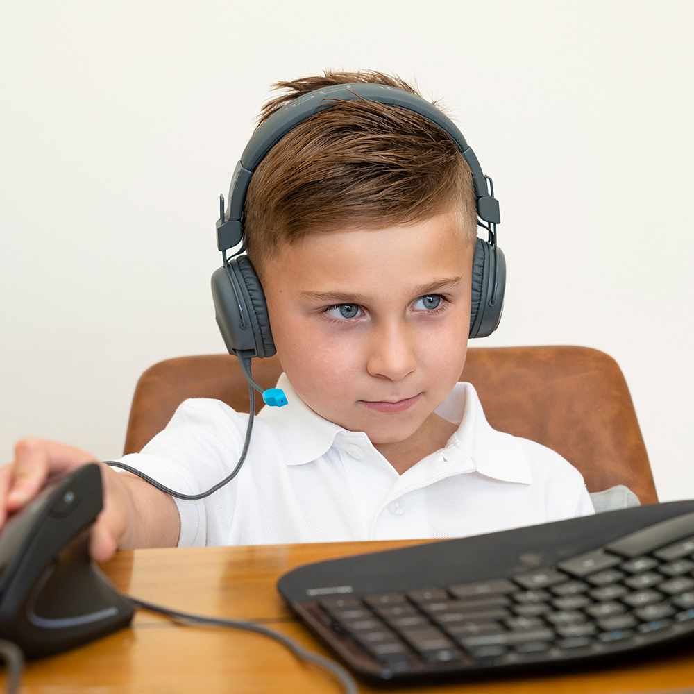 JLab JBuddies Learn Wired On-Ear Headphones Gray (English only Packaging)