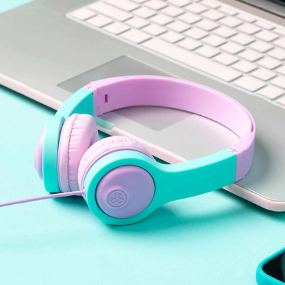 JLab JBuddies — Casque pliable filaire Gen2 rose/sarcelle