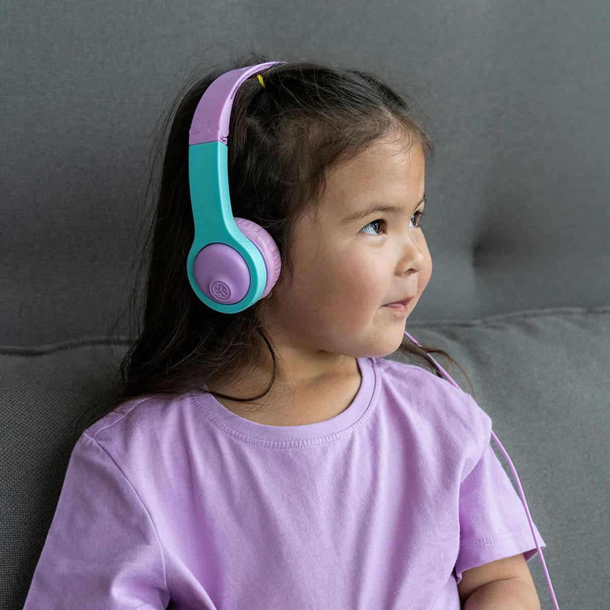 JLab JBuddies — Casque pliable filaire Gen2 rose/sarcelle