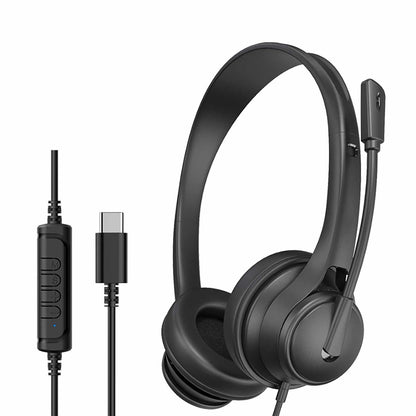 Emballage en vrac Stereo Boom — Casque filaire avec Mic et USB-C connecteur noir en en vrac