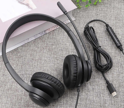 Emballage en vrac Stereo Boom — Casque filaire avec Mic et USB-C connecteur noir en en vrac