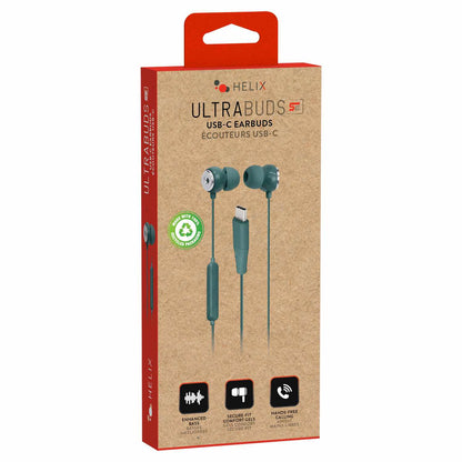 Helix/Retrak AudioForce SE USB-C Earbuds Teal