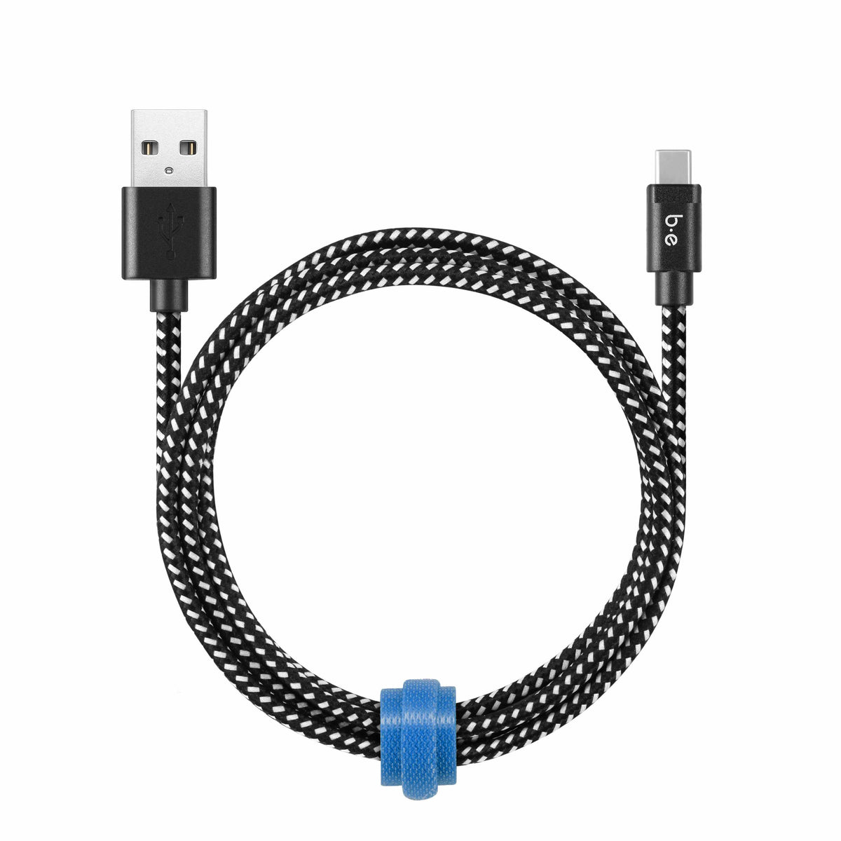 Blu Element Braided Charge/Sync USB-C to USB-A Cable 4ft Zebra
