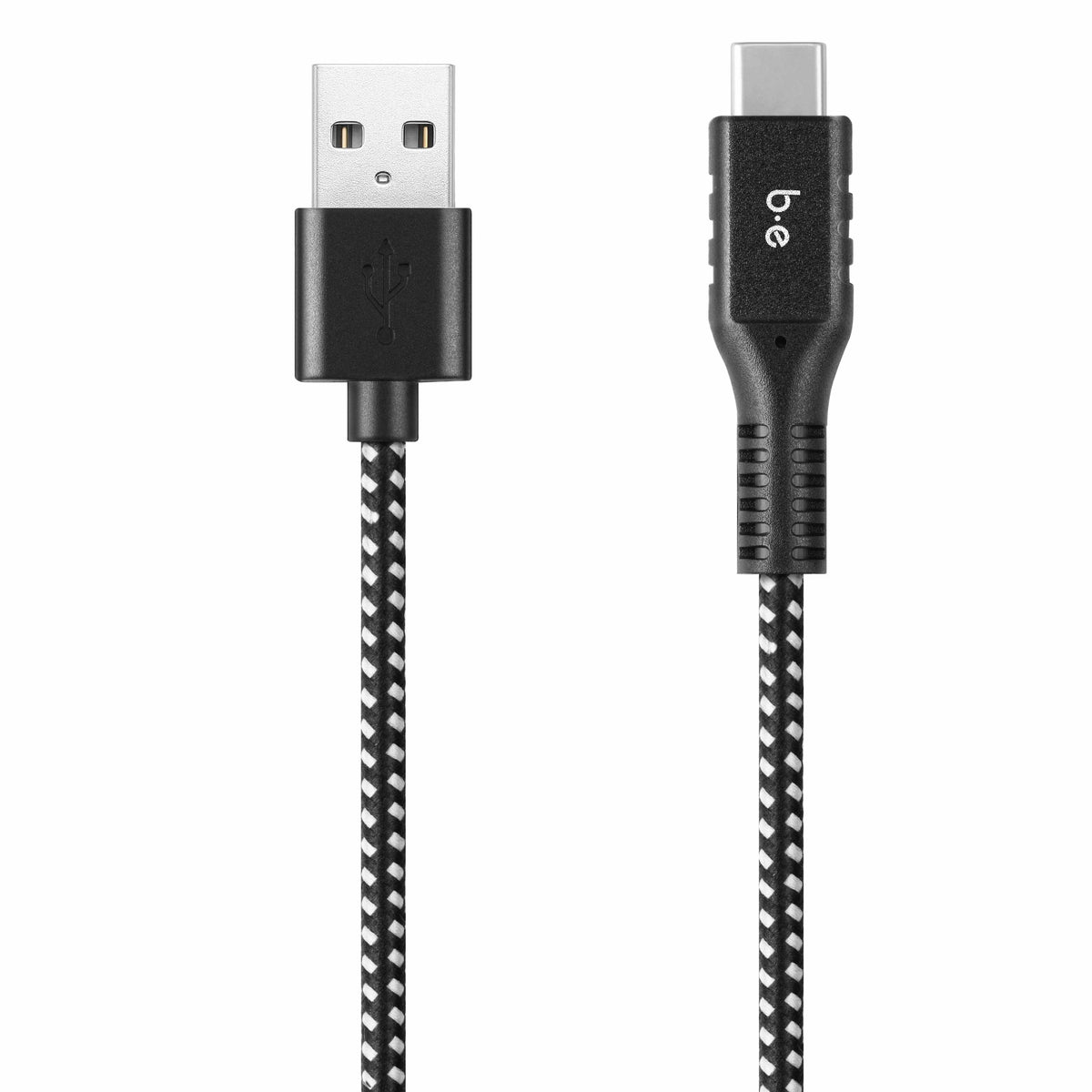 Blu Element Braided Charge/Sync USB-C to USB-A Cable 4ft Zebra