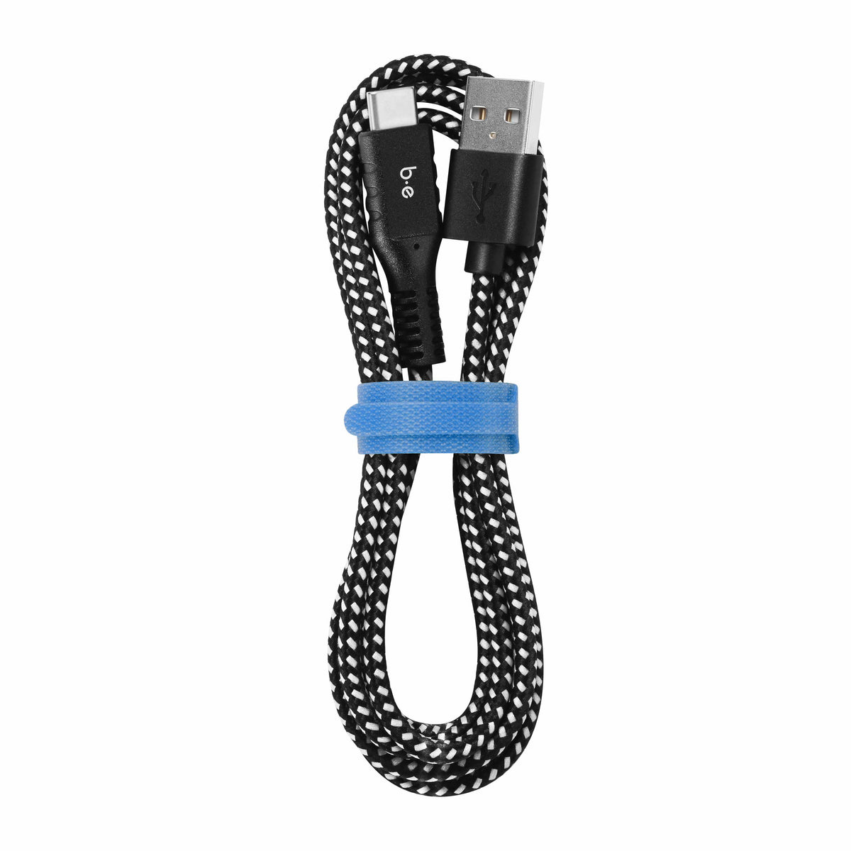 Blu Element Braided Charge/Sync USB-C to USB-A Cable 4ft Zebra