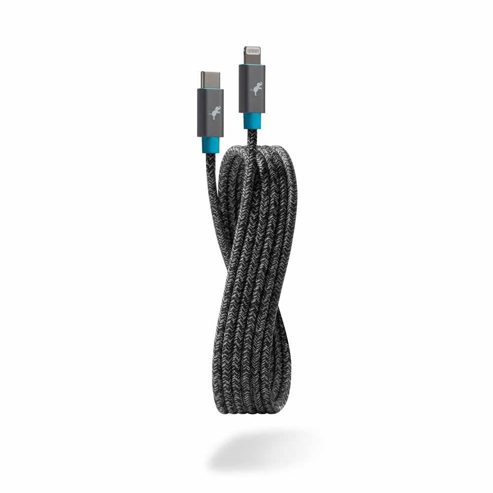 NBUSBCLTG2MSGRY PowerKnit — Câble USB-C vers Lightning 6 pi 60W PD Recharge rapide Space gris