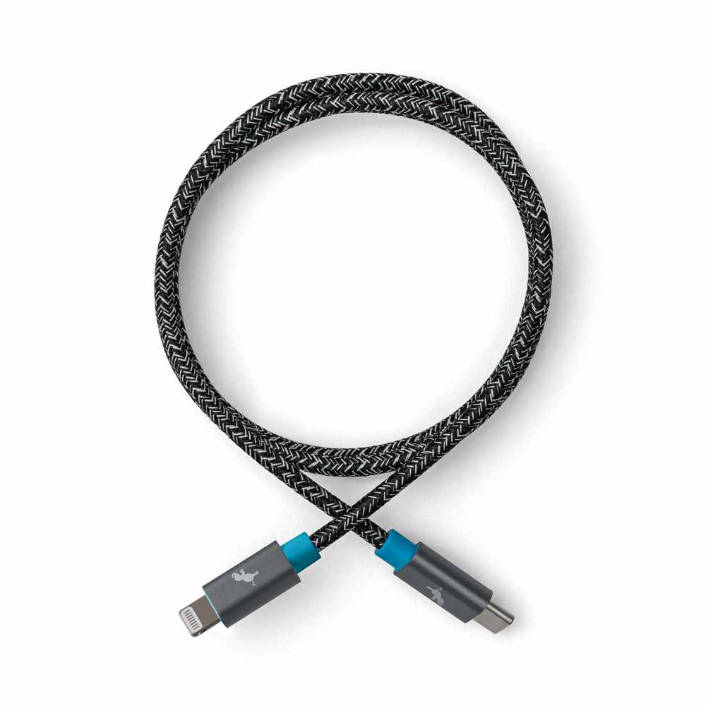 NBUSBCLTG2MSGRY PowerKnit — Câble USB-C vers Lightning 6 pi 60W PD Recharge rapide Space gris