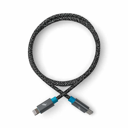 NBUSBCLTG2MSGRY PowerKnit — Câble USB-C vers Lightning 6 pi 60W PD Recharge rapide Space gris