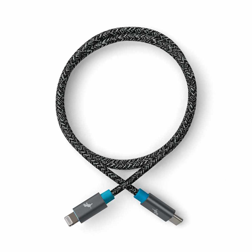 NBUSBCLTG3MSGRY PowerKnit — Câble USB-C vers Lightning 10 pi 60W PD Recharge rapide Space gris